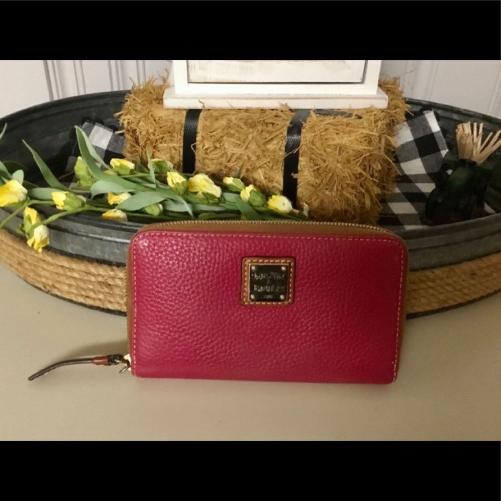 Dooney and Bourke Zip Around Wallet Fushcia
